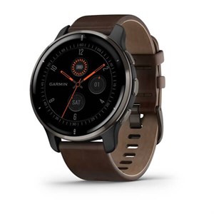 GARMIN - Venu 2 Plus, GPS, Black + Slate, Leather